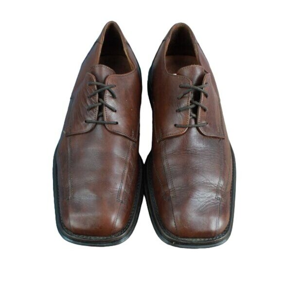 Bostonian Men's Brown Leather Square Toe Lace Up Dress Oxford Shoes Size 9 M - Picture 5 of 9